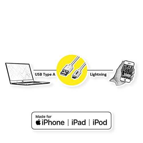 Cable USB a Lightning ROLINE de 0.15m blanco para dispositivos Apple 5