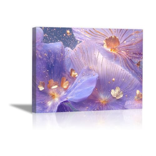 Impression sur toile nature paysage lilas 60x90cm encadrée pour déco murale