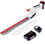 NETTA Cordless Hedge Trimmer 20V MAX with Battery & Charger - Ultra-Light 2.15kg Hedge Cutter - 41cm Laser Dual-Action Blade Tree Trimmer - Electric Garden Cutter for Bushes, Branches, Shrubs