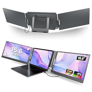KPKUE 15.6" Laptop Screen Extender Monitor, 1080P FHD IPS Dual Portable Monitor for Laptop, Compatible with 12" -16" Laptops, Plug and Play (Windows only) X90E