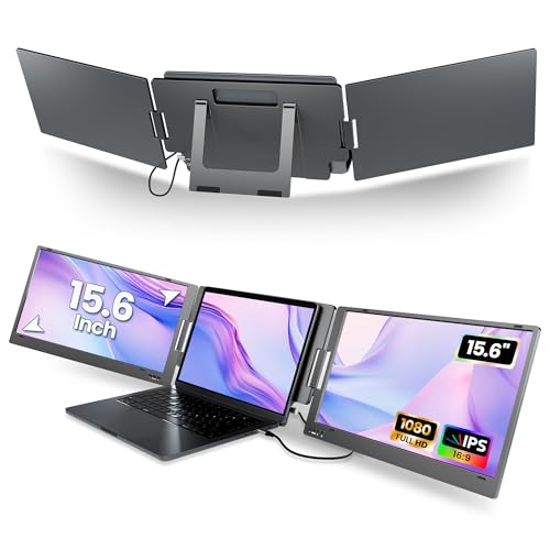 KPKUE 15.6 Laptop Screen Extender Monitor, 1080P FHD IPS Dual Portable Monitor for Laptop, Compatible with 12 -16 Laptops, Plug and Play (Windows only) X90E