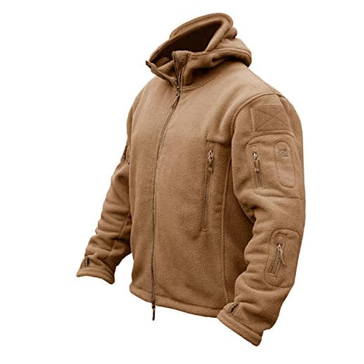 CRYSULLY Men Autumn Winter Mountain Climbing Hunting Travelling Hoodie Ripstop Fleece Jacket Brown