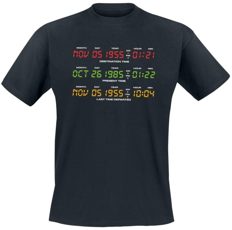 Zurück in die Zukunft Delorean Display Männer T-Shirt schwarz XXL 100% Baumwolle Fan-Merch Filme