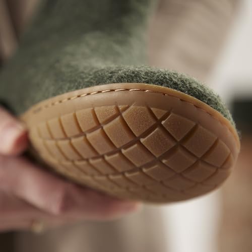 Image of Glerups 100% quality wool mix Boot Slipper with rubber sole - Unisex