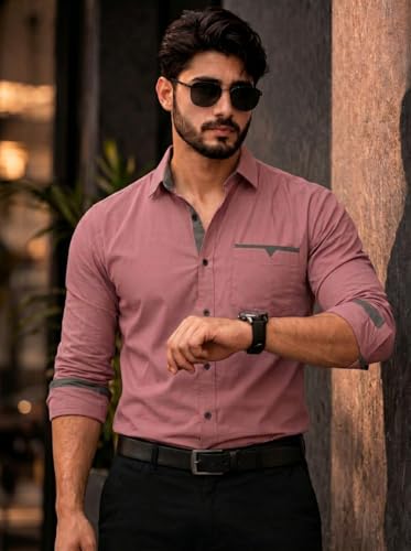 Image of Amazon Brand - INKAST Cotton Shirt for Men | Regular Fit Full Sleeve Casual Shirt | Stylish Formal Office Wear Shirts for Men | Soft Comfortable Breathable Cotton Fabric | Fashionable Office Wear