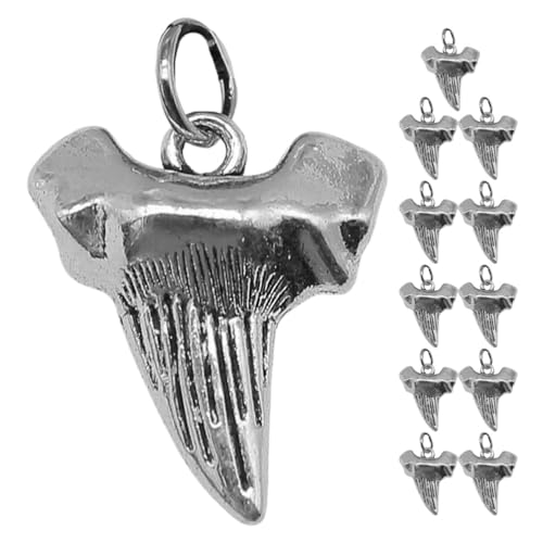 DEARMAMY Shark Teeth Pendant Charms 12Pcs Small Teeth Jewelry Charms