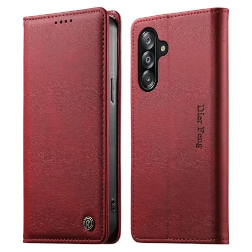 Étui Samsung Galaxy S25 Edge rouge portefeuille magnétique anti-choc