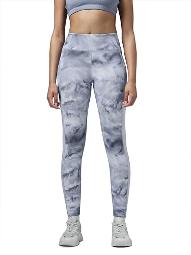 Image of TECHNOSPORT Women's Skinny Fit All Over Print Tights for Gym, Workout, Yoga & Sports