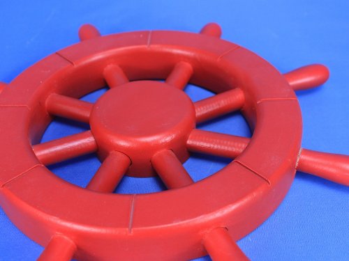 Red Ship Wheel 12" - Nautical Ship Wheel - Nautical Steering Wheel - Thumbnail 2