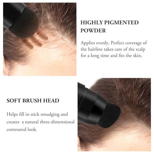 GEUUFEA Pó de retoque de raiz de cabelo, cobertura dupla para cabelos grisalhos com esponja e escova