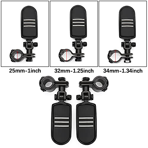 JJMOTO Streamliner Highway Footpegs Foot Rest with Clamp Mount for Softail Dyna Sportster Road King Street Glide Road Glide Electra Glide Yamaha Honda Suzuki Kawasaki (Black)