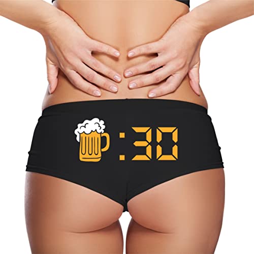 Sexy Girl Rock Beer Booty Shorts Black #TOP19
