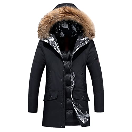 Veste d'hiver homme thermique avec fourrure chaude et coton épais