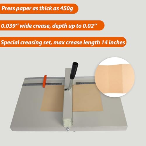 JARYANNIX 14In Manual Creasing Machine, Paper Creaser with Precise Scale & Positioning Blocks, Folding Creaser, Paper Folding Machine for Files, Cards, Brochures, Invitations - Thumbnail 3