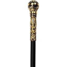 37 Inches Full Metal Cane,Gentlemans Walking Stick Halloween Party Performance Props All Metal Walking Stick Symbol of Power and Strength Cosplay Cane Metal Cane for Men