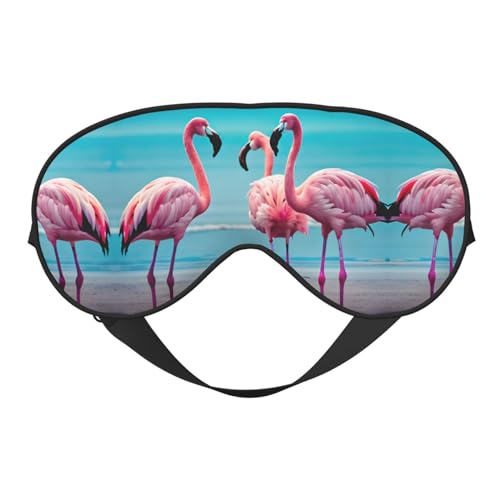 Flamingo Beach - Antifaz para dormir, sombra de ojos suave con correa ajustable, cómodas máscaras para dormir como regalo para