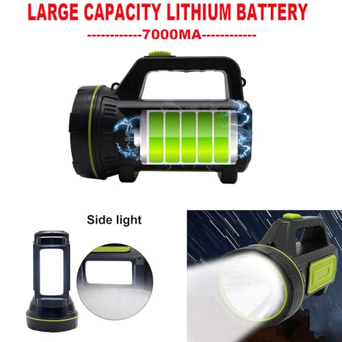 HAASHADA LED Searchlights Handheld Lantern, 13000LM 2 Modes USB Rechargeable LED Flashlights, High Power Outdoors Camping Hunting Lamp, Portable Spotlight Work Light for Indoor Outdoor Emergency by HAASHADA - Image 5