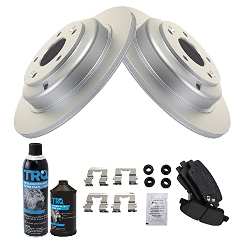 Image of TRQ Rear Brake Pad & Rotor Kit, with Chemical Kit Ceramic Premium G-Coated Compatible with 2010-2014 Hyundai Genesis Coupe