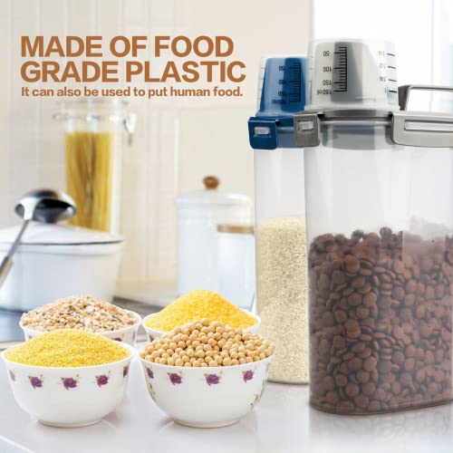 Tiovery Upgraded Dog Food Storage Container Small, Cat Food Container Airtight, Pet Food Container Dispenser With Pour Spout, Measuring Cup And 4 Seal Buckles For Dogs, Cats, Birds (Grey) #TOP2