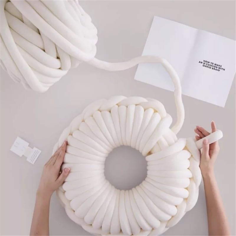Lana de 1 kg de grosor, hilo súper grueso para tejer a mano, manta de punto, alg grosor, hilo súper grueso para tejer a mano, manta de punto, algodón suave, lana de ganchillo (color: 03) (4)
