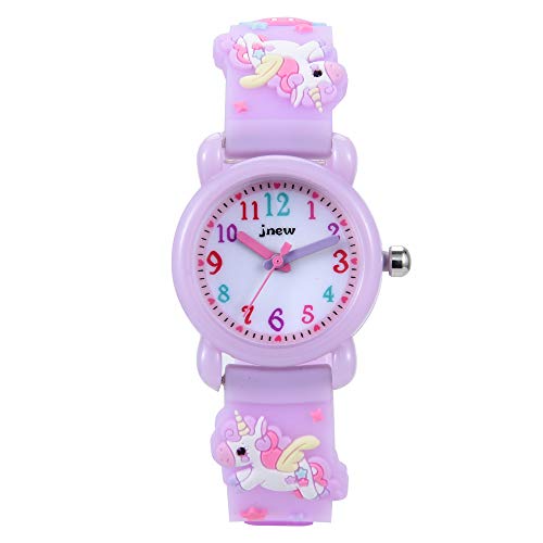 Image of Jewtme Kids Time Teacher Watches 3D Cute Cartoon Silicone Children Toddler Butterfly Wrist Watches for Ages 3-10 Boys Girls Little Child