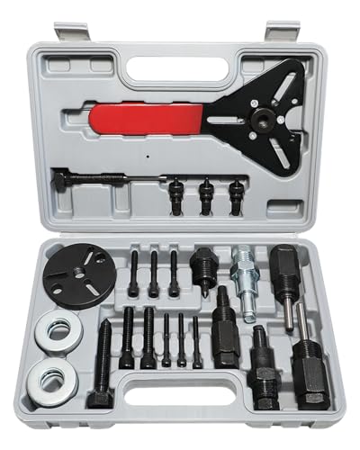 Air Conditioner Clutch Holding Tool Set A/C Compressor Clutch Remove Install Kit Compatible with GM Chevy Chrysler Subaru Volvo for 510 508 507 709 32C 25C 17C not fit F150 with F10 Compressor