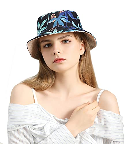 SYcore Womens Cotton Bucket Hat Summer Travel Cap Black