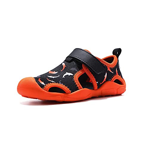 CasaMiel Kids Toddler Water Shoes –Children Outdoor Sports Quick-Dry Water Shoes for Kids Sandals Big Little Toddler Boys Girls Sandals Hook-and-Loop Beach Pool Garden Play Shoes3