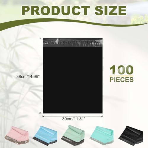 Pochette expedition impermeable noire en polyethene pour textile 38x30 cm - 2