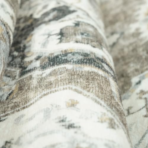 3x14 Washable Hallway Runner Rug: Soft Vintage Kitchen Rug Non Slip Floor Runner for Living Room Bedroom Bathroom Non Shedding Farmhouse Carpet Runners(Beige, 3X14)
