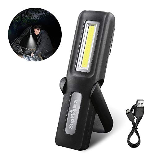 Supfire Camping Lantern LED Lámpara de Reparación Magnética Resistente Agua con 18650 Batería Incluida,Recargable con Cable USB Directamente,para Acampar Reparación Senderismo Emergencia,Modelo G6