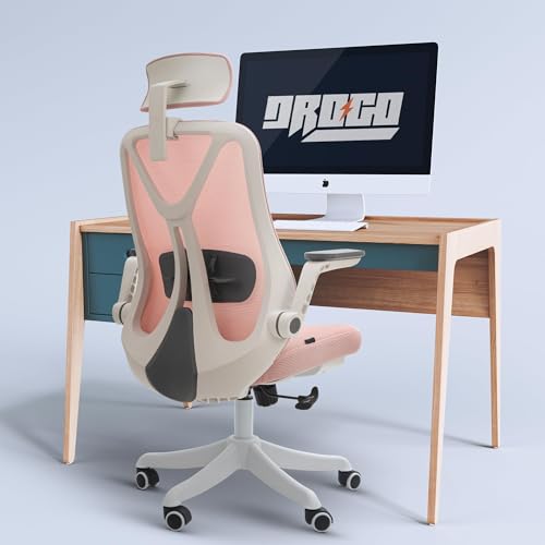 Image of DROGO Office Chair for Work from Home (White /Pink)