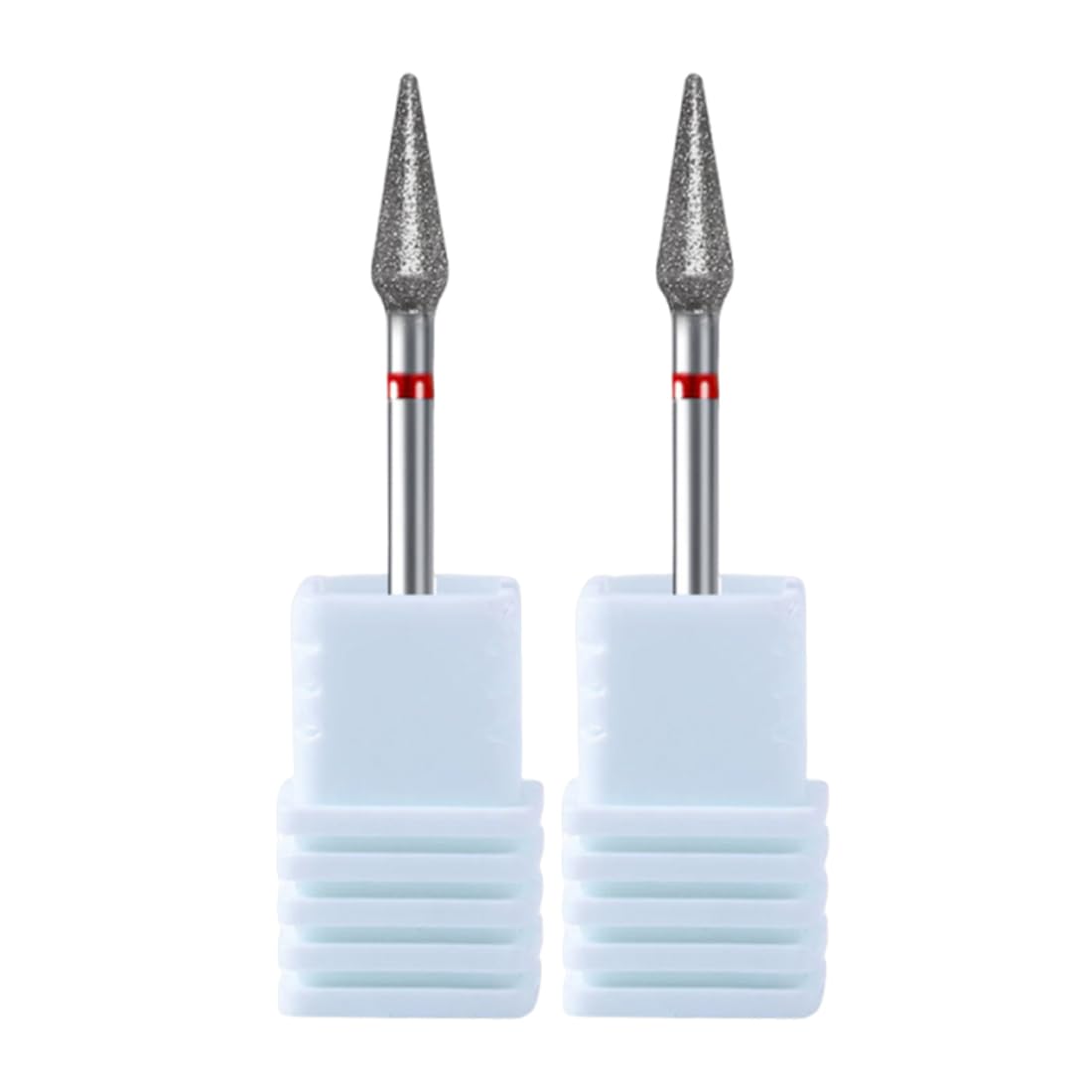 2 Paia Punte Fresa Professionali in Carburo per Manicure Russa, Rimozione Cuticole, Pelle Morta e Preparazione Unghie, Pulizia Sotto Unghia, Salone Manicure (3/32'') (Fine)