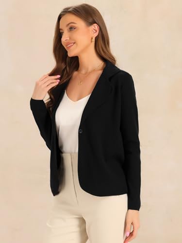 Allegra K Women's Button Front Cardigan Sweater Casual Work Blazer Jacket3