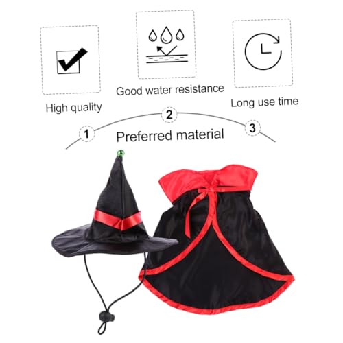 Disfraz de capa y sombrero de bruja para perros, talla M miniatura 4