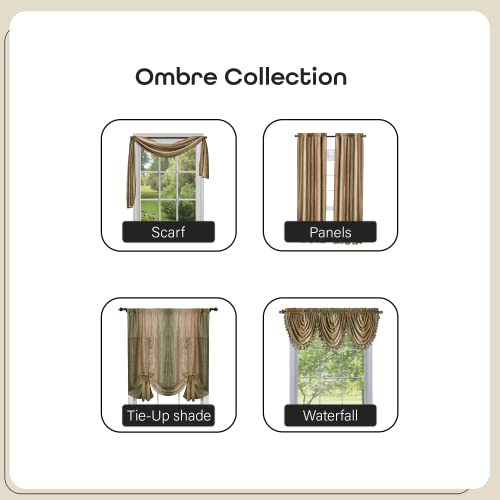 Sheer Window Scarf Valance - 50 Inch Width X 144 Inch Length (Earth) - Light Filtering Polyester Curtain Scarf - Lightweight Drapes For Living Room, Bedroom & Dining Room By Achim Home Decor #TOP4