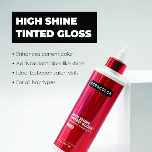 Image of Keracolor High Shine Tinted Hair Gloss, In-Shower Hair Glaze, Sheer Color-Enhancing Glossing Treatment, Red, 8 Fl Oz