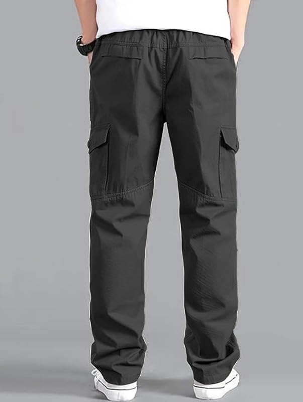 Image of DEELMO Men's Stylish Multi-Pocket Cargo Pants || Casual Fit Trousers || Stylish Cargo Trousers for Men || Men's Pants (MD506 01 04)