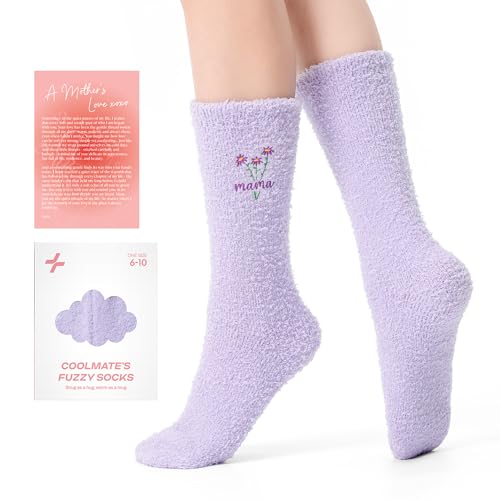 Image of COOLMATE Fuzzy Socks for Women Gift Box - Cozy Soft Cloud Socks for Spa Home, Mother's Day Gifts for Mom Grandma