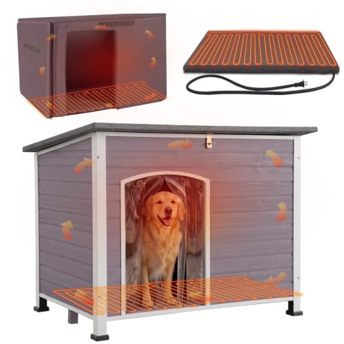 MEDEHOO Extra Large Heated Outdoor Dog House for Large Breeds