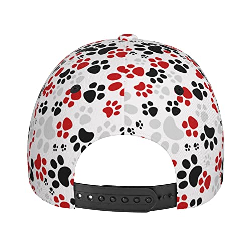 Funny Colorful Dog Paws Baseball Cap For Women Fashionable Adjustable Dad Hats Trucker Hat Washed Personalized Vintage Unisex Denim Breathable Outdoor Sport Good Gift #TOP5