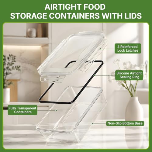 HestiaSnax 68 PCS Food Storage Containers with Lids, Meal Prep Containers, Stackable Kitchen Set, Airtight & Leakproof, BPA-Free, Microwave/Dishwasher/Freezer Safe, Extra Labels & Pen - image 5