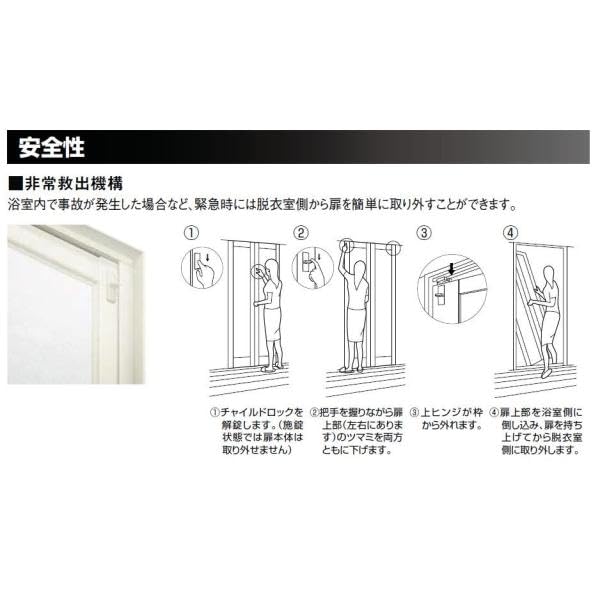 Amazon | 浴室中折ドア SF型 外付型 本体障子のみ 樹脂パネル入 完成品 