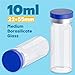otwooi 10ml Sealed Empty Vials for Injection, Transparent Glass Vials Self-Healing Injection Port, Liquid Sample Storage Vial with Caps (10pcs)