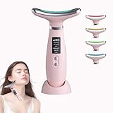 Face Lifting Gerät,Gesichtsmassagegerät Gegen Falten,Gesicht Schönheit Gerät mit 3 Modi,45℃ V Face Beauty Meter Gesichtsgerät für Hautstraffung & Lifting EMS Gerät Gesicht für Damen Herren (pink)