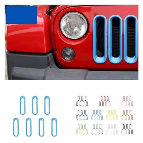 Parrilla delantera para Jeep Wrangler JK (2007-2017) con cubiertas e insertos de línea exterior 4