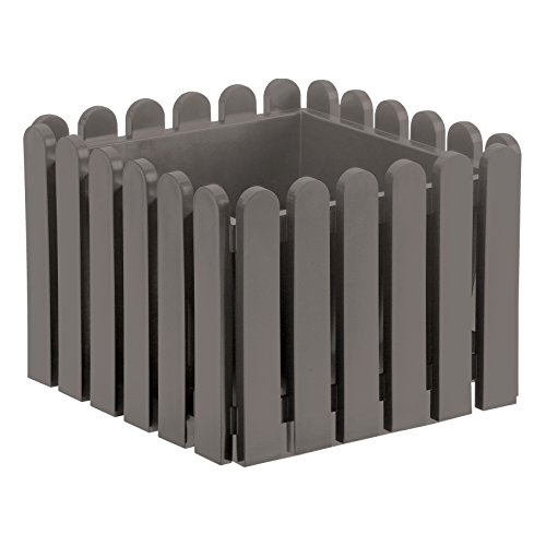 Preisvergleich Produktbild Emsa Blumenkübel, Eckig, Landhaus-Stil, 22 Liter, Quarzgrau, Landhaus, 517496