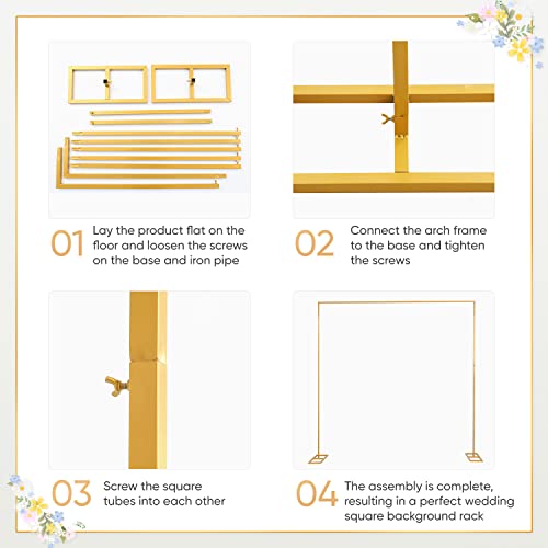 Wedding Arch Backdrop Stand,10X10Ft Adjustable Backdrop Stand Heavy, Gold Balloon Arch Stand,Backdrop Stand Kit For Ceremony Birthday Party Celebration Baby Shower Candy Tables Anniversary #TOP4