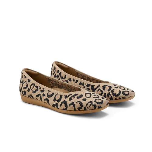 Image of VIVAIA Margot Walker Women's Flats Lightweight Square Toe V Cut Ballet Flats Comfortable Casual Water Repellent Walking Flat Shoes