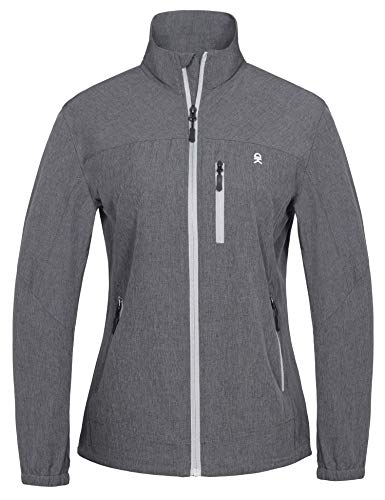 Little Donkey Andy Women's Stretch Jacket, Lightweight Windbreaker for Hiking Travel Work Golf, Quick-Dry, UV Protection, Gray Size M